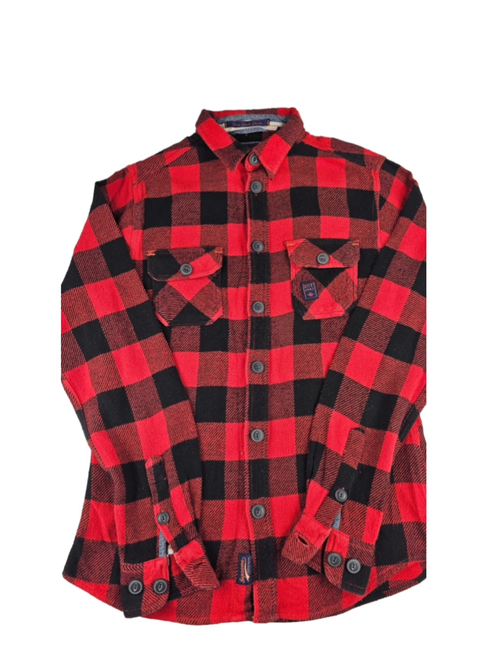 Supreme AMCCO Men’s Small Buffalo Plaid Flannel Shirt Red Black Button Up